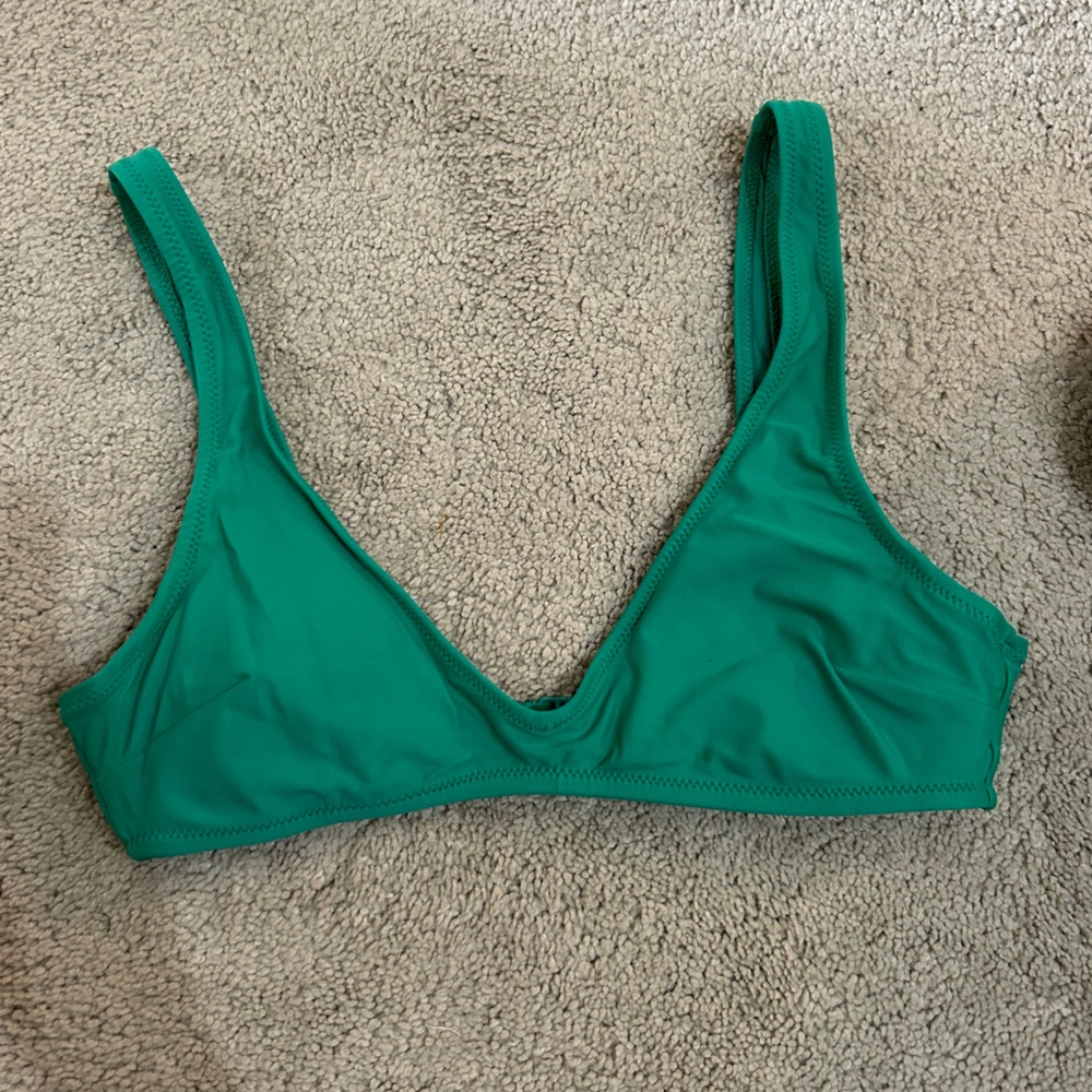 Aerie Scoop Bikini Top in Teal, Size M